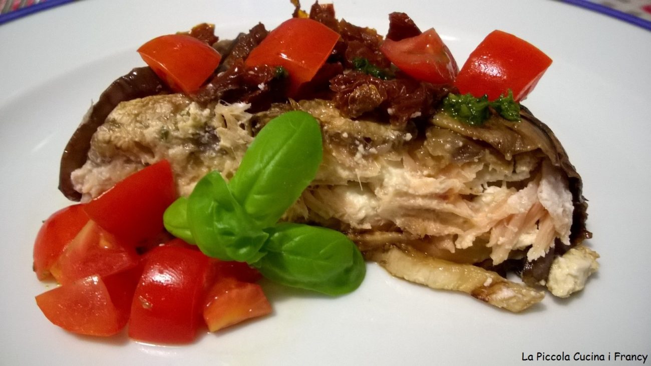 Sformatino di melanzane con salmone affumicato